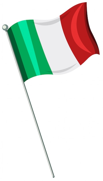 Een italiaanse vlag op witte achtergrond