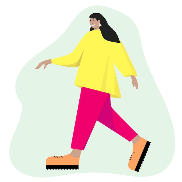 een jonge vrouw in vlakke stijl vectorillustratie