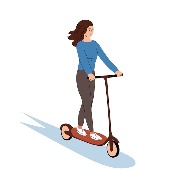 Een jonge vrouw rijdt op een scooter