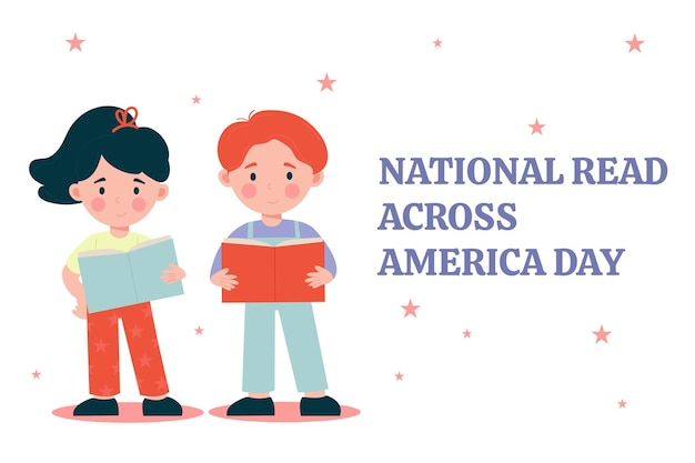 Een jongen en een meisje lezen een boek National Read Across America Day