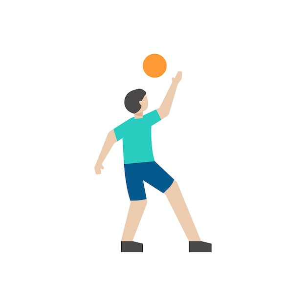 Een jongen speelt met een bal.
