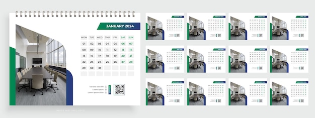 Een kalender met een groen-witte pagina waarop januari 2011 staat.