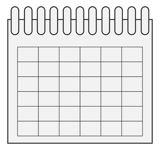 Een kalender met een raster van vierkanten.