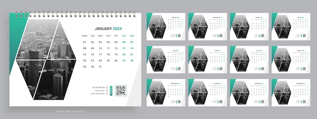Een kalender met een zwart-witpagina waarop januari 2014 staat.