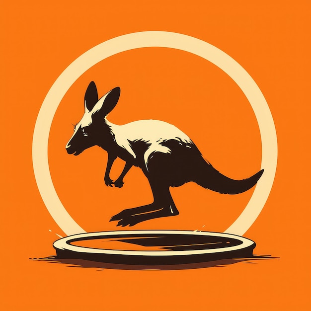 Vector een kangoeroe op een trampoline in cartoon stijl