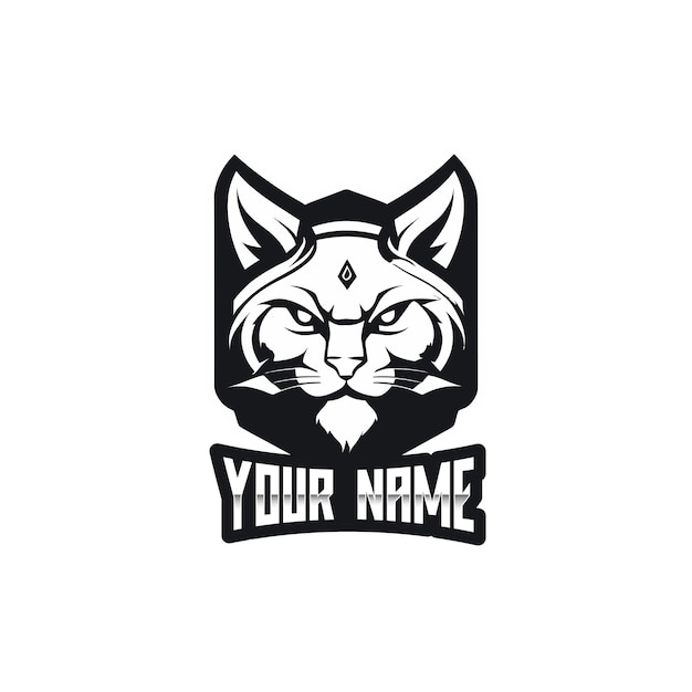 een kattenhoofd met een logo dat je naam zegt
