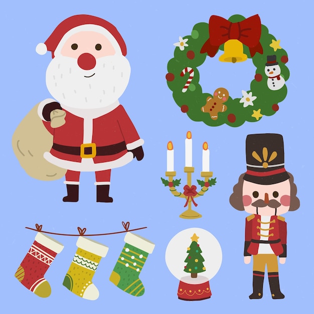 een kerstkaartje met een kerstman en een kerstmanshoed