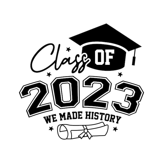 Een klasse van 2023-logo met een kwastje erop