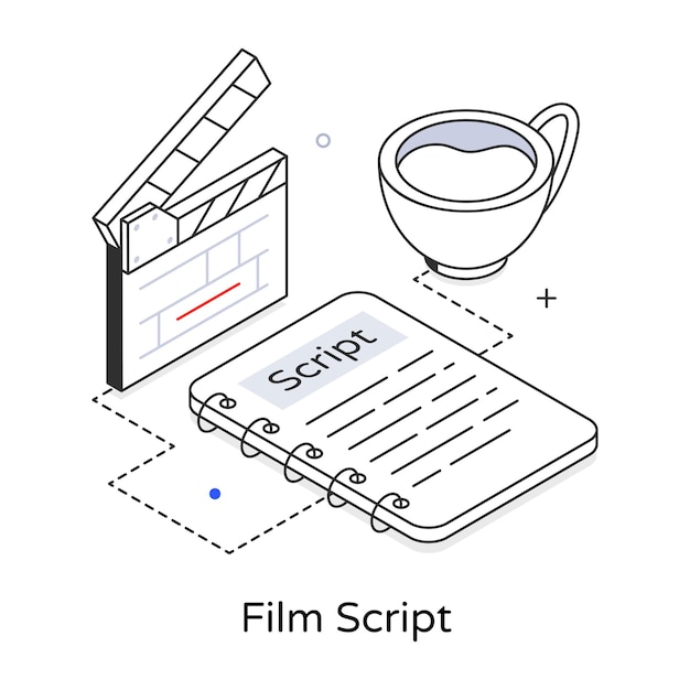 Vector een klembord met een filmscript erop geschreven