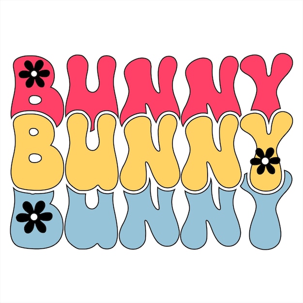 Een kleurrijk konijntjeslogo met het woord konijntje erop.