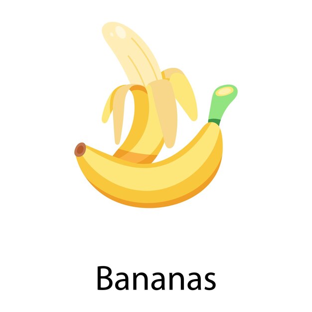 Een kleurrijk krabbelpictogram van bananen