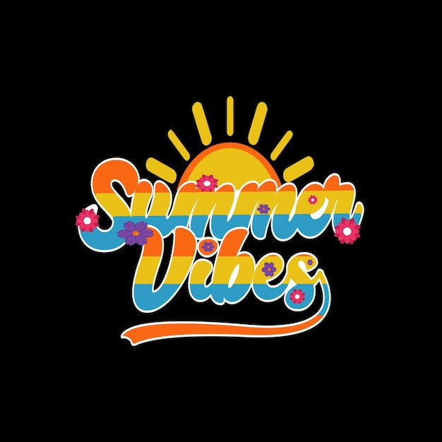 Vector een kleurrijk logo met het woord summer vibes erop