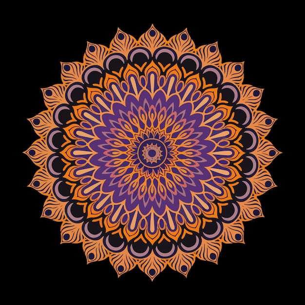 Een kleurrijk mandala bloemenontwerp