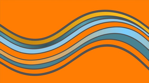 een kleurrijke illustratie van een blauwe en oranje gestreepte abstracte achtergrond