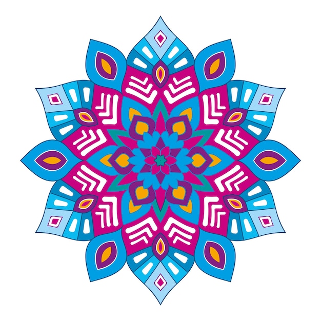 Een kleurrijke mandala met een patroon van verschillende kleuren.