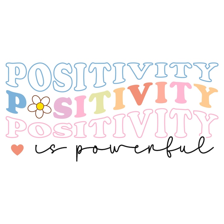 Vector een kleurrijke poster die zegt dat positiviteit krachtig is