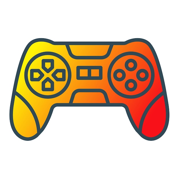 een kleurrijke spelcontroller met een geel en rood ontwerp