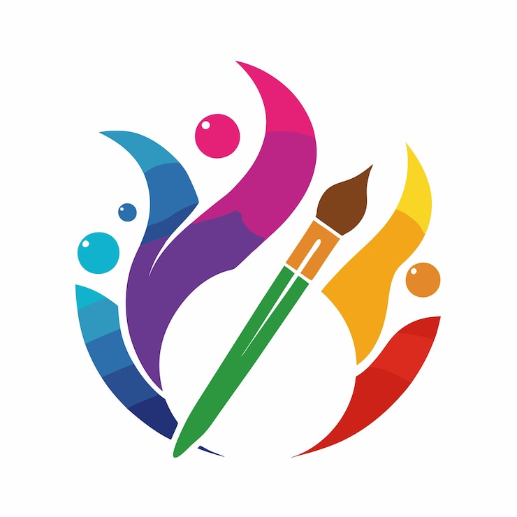 Vector een kleurrijke tekening van creative studio icon