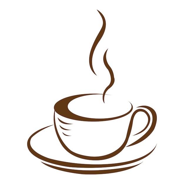 Een kopje koffie pictogram logo vector ontwerpsjabloon