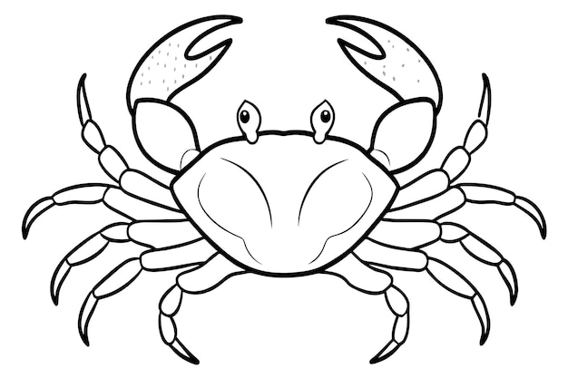 Vector een krab wordt in een zwart-witte tekening getoond