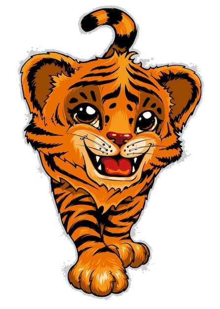 Een lachende tijgerwelp t-shirtontwerp