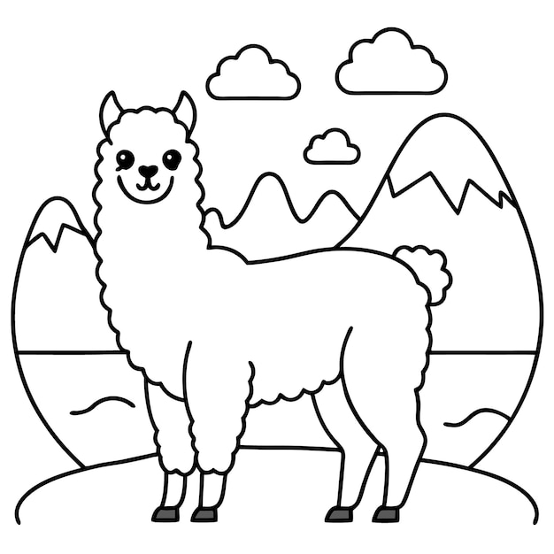 een lama staat voor een paasei