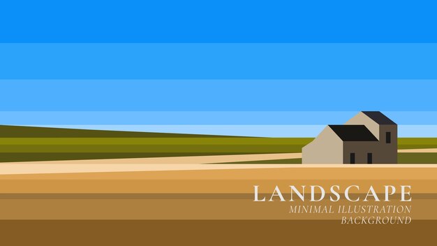 Vector een landschap met een huis aan de horizon