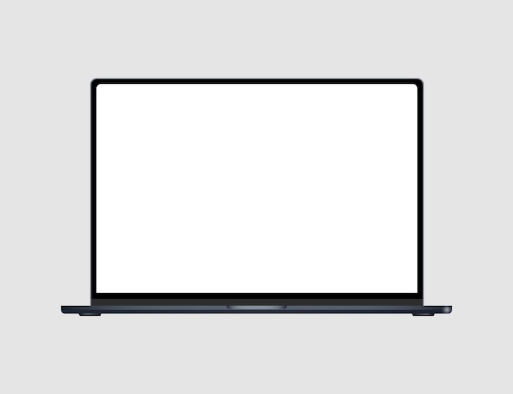 Vector een laptop met een leeg scherm dat zegt dat het scherm wit is