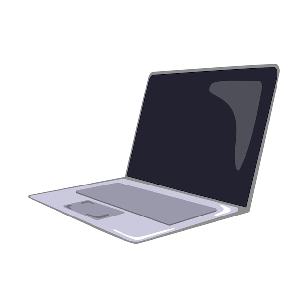Een laptop vectorillustratie op wit WerkplekconceptModern digitaal technologieontwerpelement