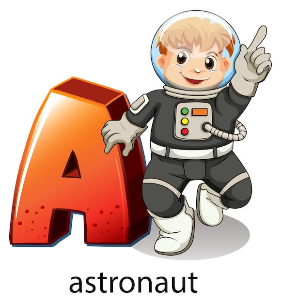 Een letter A voor astronaut