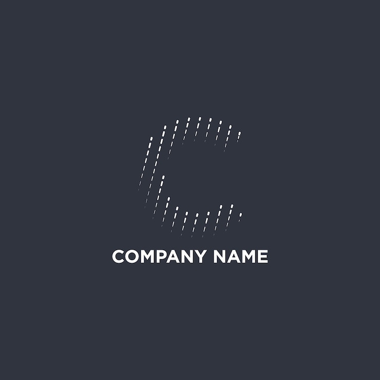 Vector een letter c-logo met een blauwe achtergrond