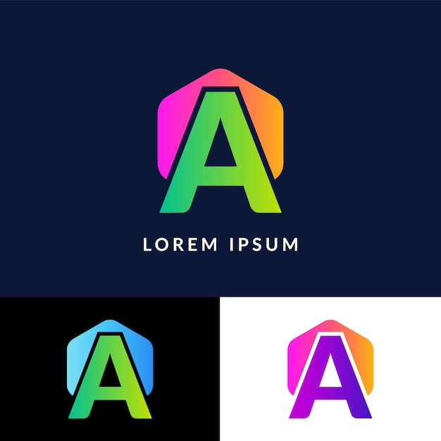 Een letter-logo Modern logo-ontwerp