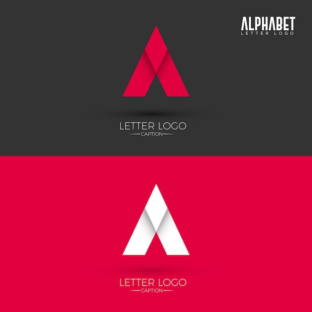 Vector een letter origami style-logo