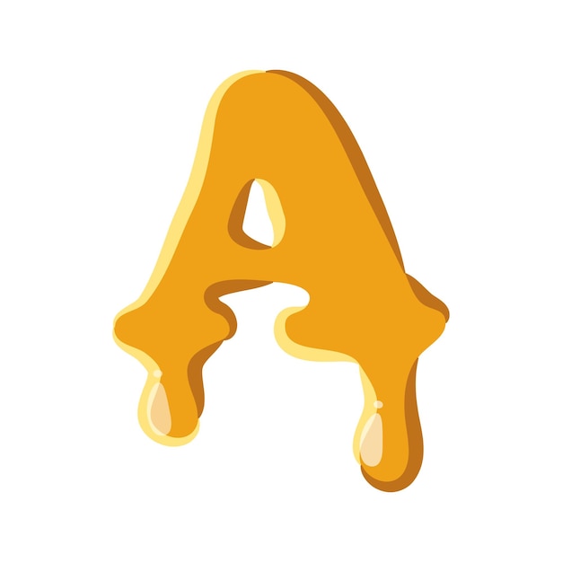 Een letter van een honing-icoon geïsoleerd op een witte achtergrond Alfabetisch symbool