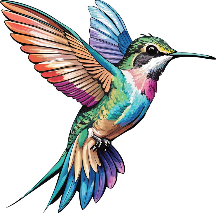 Een levendige aquarel van een kolibrie brengt de natuur tot leven