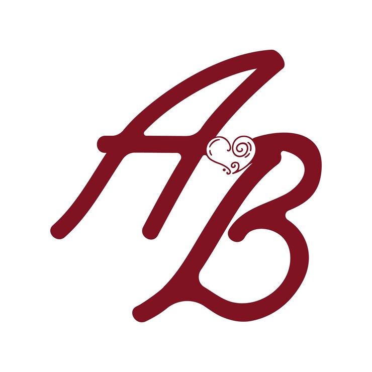 Vector een liefde b-logo ab-logo-ontwerp