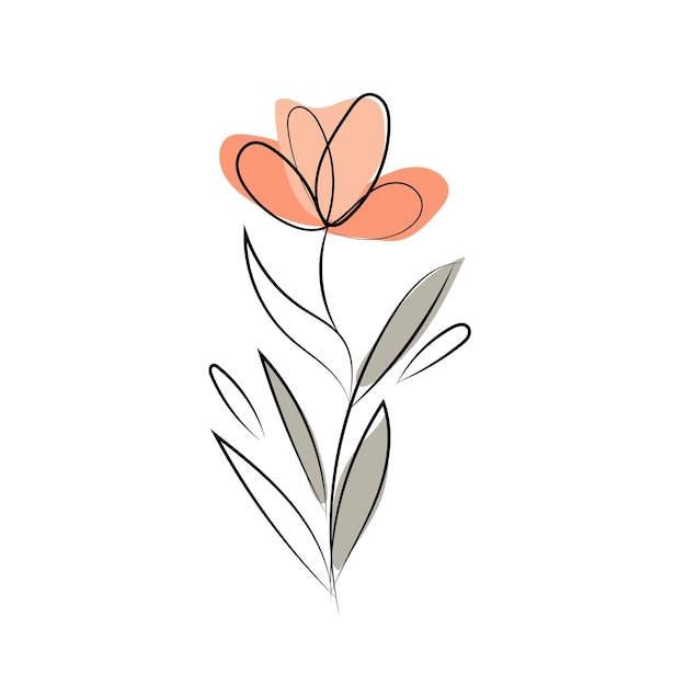 Een lijn tekening minimalistische bloem illustratie in lijn kunst stijl
