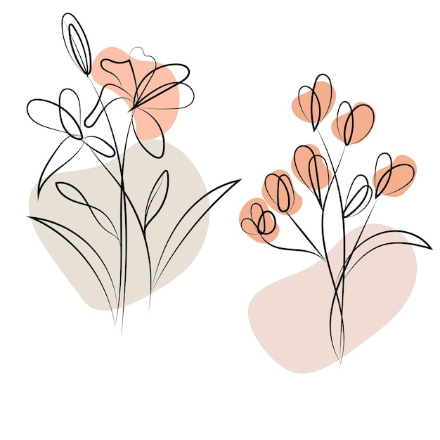 Een lijn tekening minimalistische bloem illustratie in lijn kunst stijl