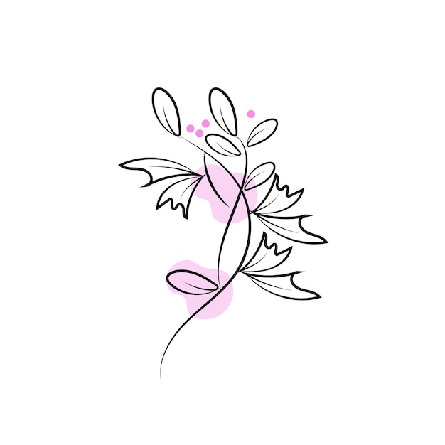 een lijntekening minimalistische bloem illustratie in lijntekeningen stijl