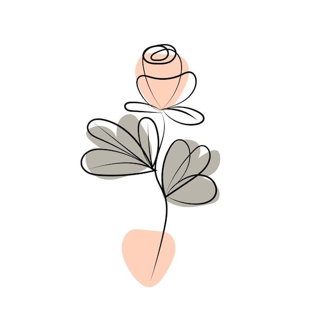 een lijntekening minimalistische bloem illustratie in lijntekeningen stijl