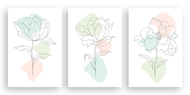 Een lijntekening minimalistische bloem illustratie