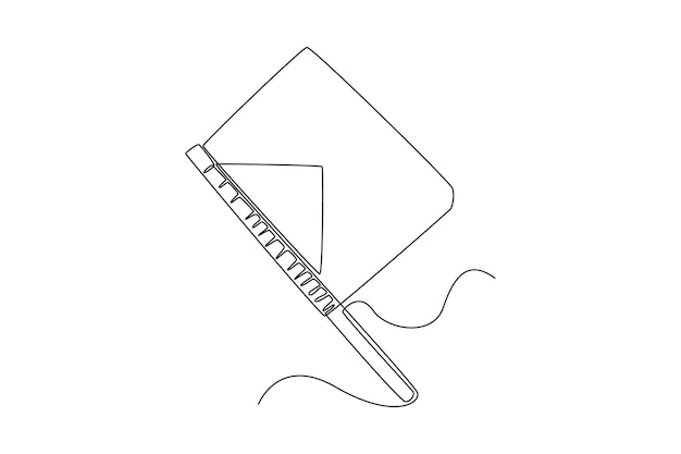 Eén lijntekening traditionele indonesische ventilator voor het maken van saté elektriciteit huishoudapparatuur concept doorlopende lijntekening ontwerp grafische vectorillustratie