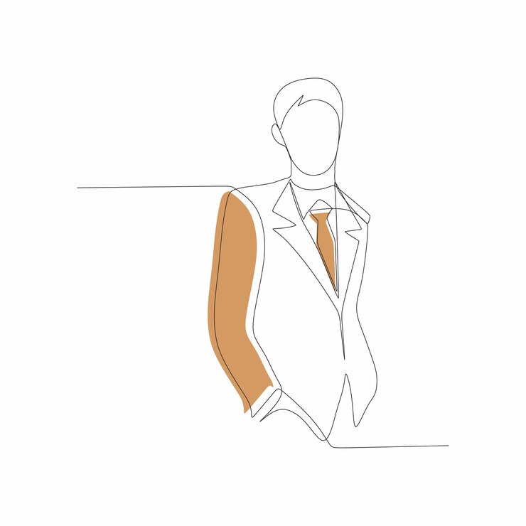 Vector een lijntekening van knappe man