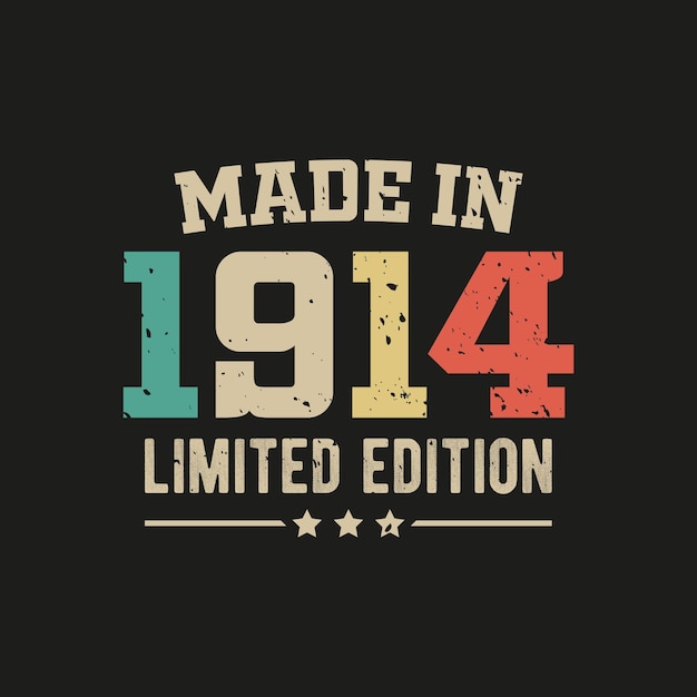 Vector een limited edition t-shirt van 1914