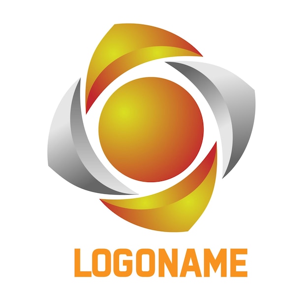 Een logo dat oranje en geel is