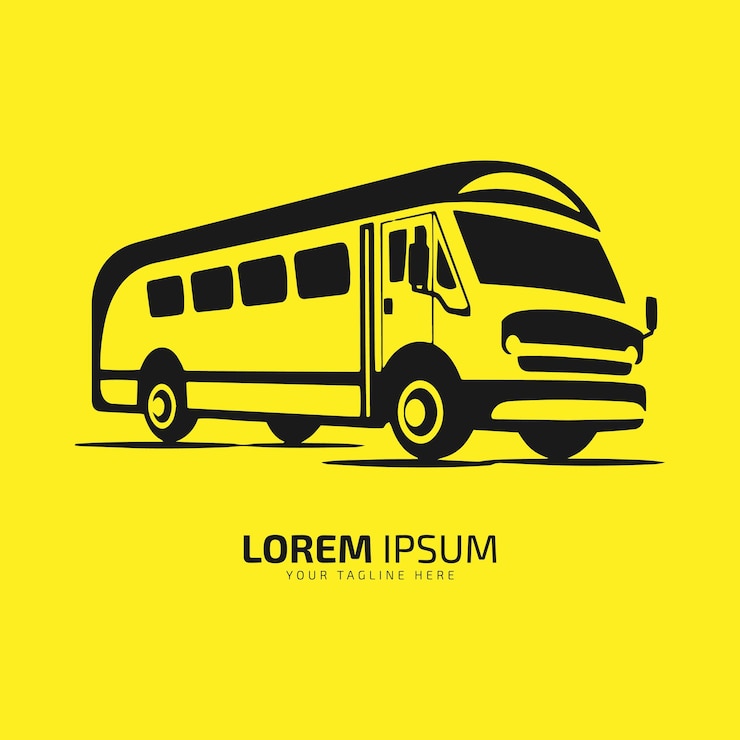 Vector een logo van de schoolbus vector icoon ontwerp silhouet coach bus kinderen bus concept