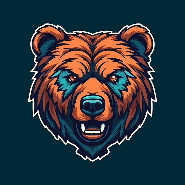 Een logo van een berenkop ontworpen in esports illustratiestijl Vector