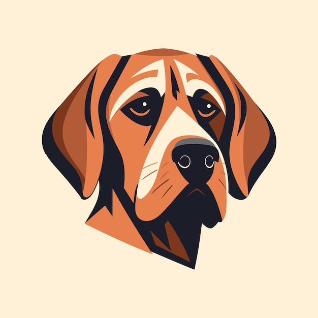 Een logo van een bruine hond