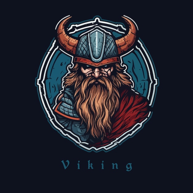 Een logo van een viking ontworpen in esports-illustratiestijl