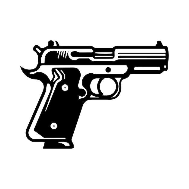Vector een logo van pistool icoon vector pistool silhouet geïsoleerd ontwerp